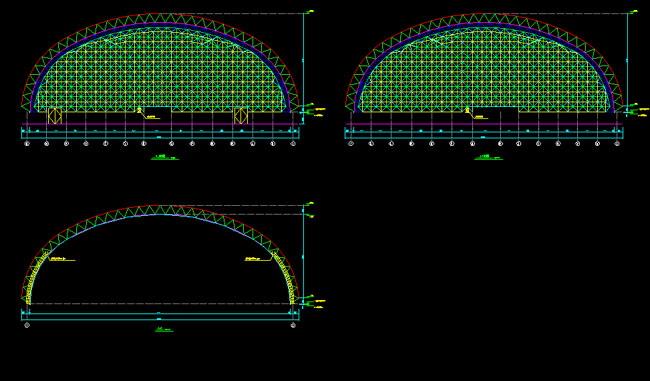 奉化跨度110米，拱高35_7米煤棚网架